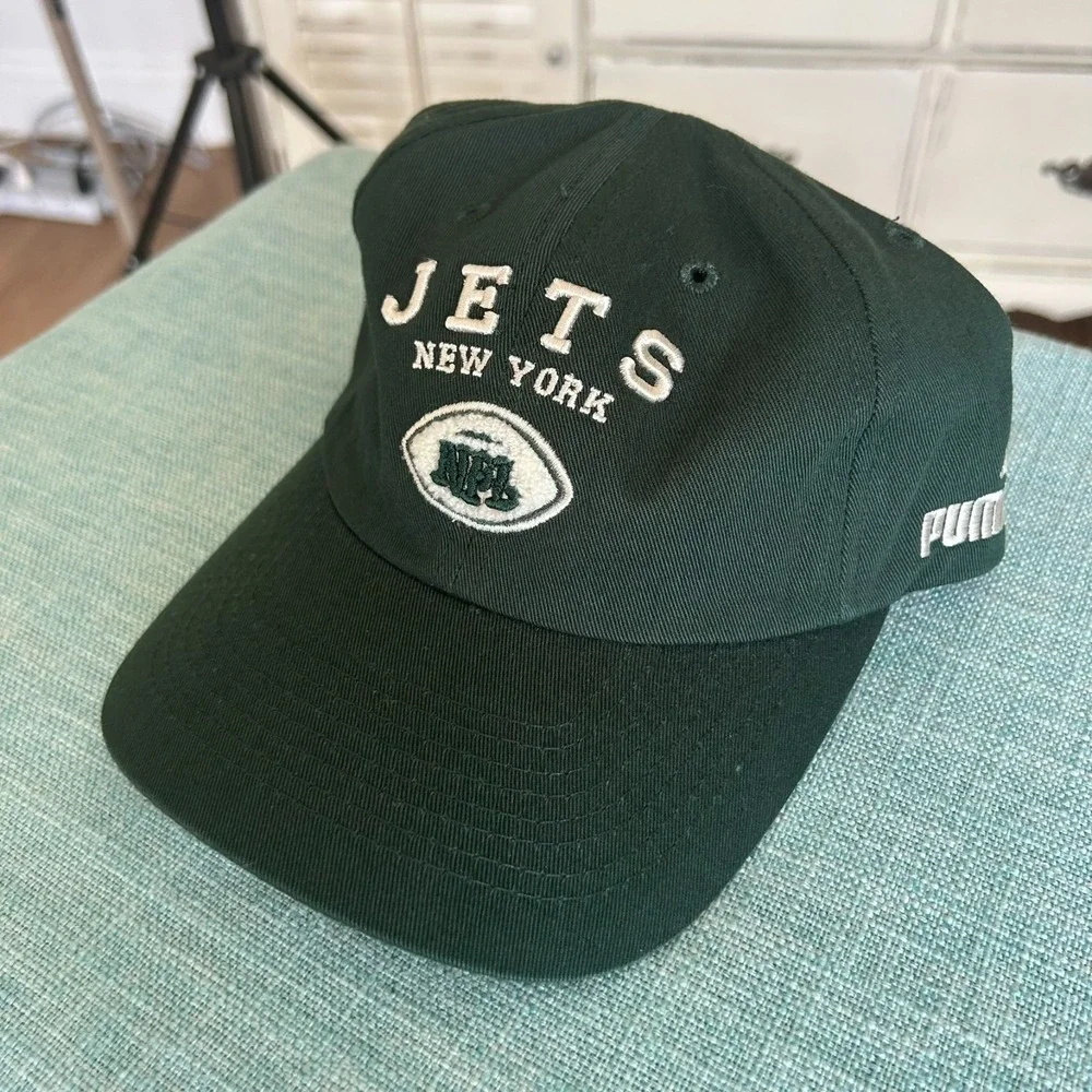 Vintage PUMA New York Jets‎ NFL Pro Line Strapback Embroidered Green Hat